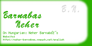 barnabas neher business card